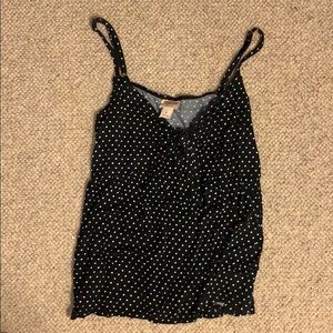 Black and white polka dot top